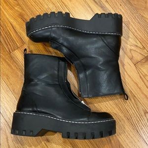 Zara Platform Ankle Boot w Zipper Detail